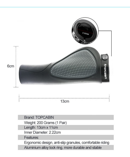 Puños Ergonómicos De Manubrio Topcabin Con Superficie De Aga Gran Área De Confort (negro Y Gris)