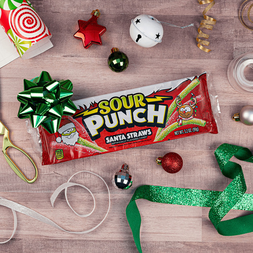 Sour Punch Santa Straws Edicion Navidad 91g Americanos