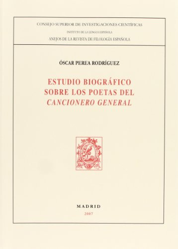 Libro Estudio Biografico Sobre Los Poetas Del Canc De Perea