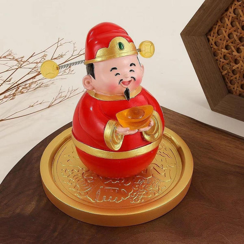 Adorno De Mesa Oscilante, Colección De Estatuas De Caishen,