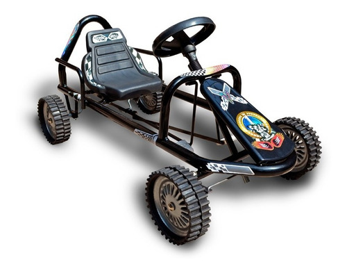 Vehículo a pedal kartings Katib 601 color negro