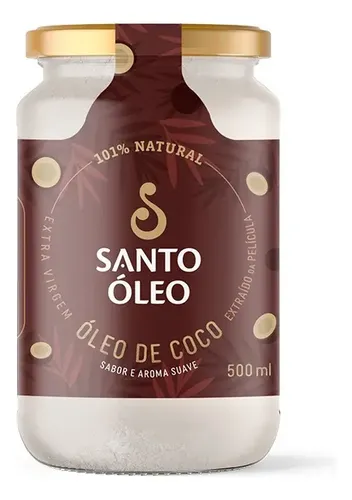 Óleo De Coco Extra Virgem 500ml Santo Óleo