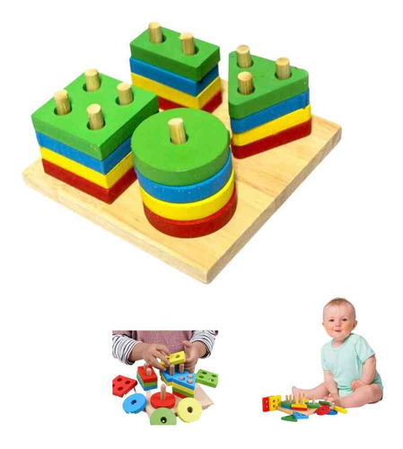 Juego Didáctico De Madera Educativo Para Bebes Motricidad