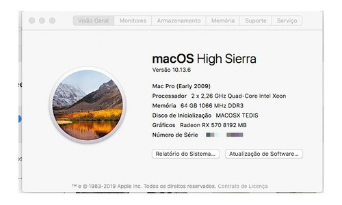 Mac Pro 5,1 Apple 64gb Ram/8gb Vídeo/nvme 250gb