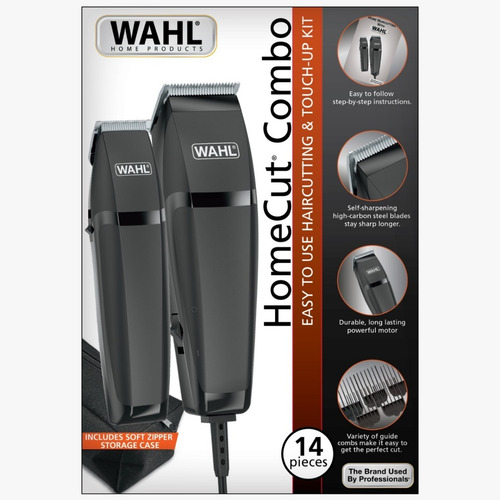 Imagen 7 de 10 de Cortadora De Pelo Wahl Homecut Combo 2 Cortadoras 14 Piezas