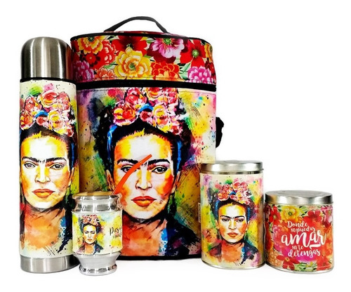 Juego De Mate Equipo De Mate Completo Frida Khalo Set Mate