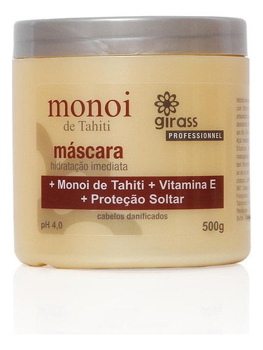 Mascara Nutricao Monoi Girass 500g