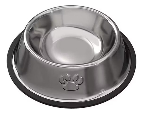 Plato Comida Comedero Acero Inoxidable Perro Mascotas 18cm