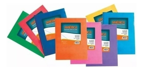 Cuaderno America Tapa Carton Dura X 42 Hojas Forrado Rayado Color Lila