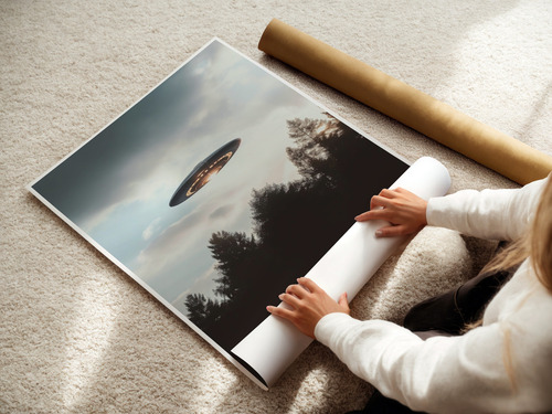 I Believe Ovni Ufo Uap Poster 70 X 100 Vinil Adhesivo
