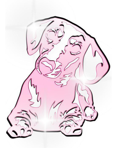 Acrílico Decorativo Espelhado Cachorro Basset Rose