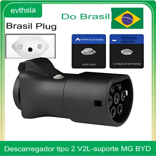 Adaptador V2l Tipo 2 Ald Plug Para Carro Elétrico Byd Gwm