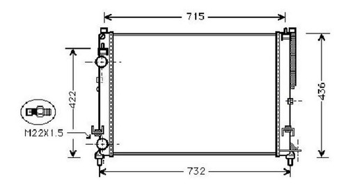 Radiador Renault Laguna 2.0 2.2 Desde 1998 Con Bulbo