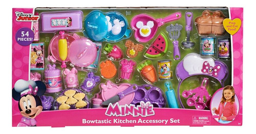 Minnie Mouse Set De Cocina Para Niños Disney Jr 54 Pzs / B Color Rosa