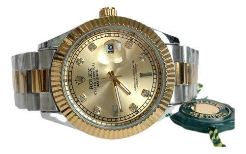 Reloj Date Just Combinado  Golden Plateado  (Reacondicionado)