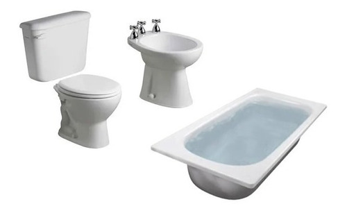 Juego De Baño Ferrum Andina Colgar Simple + Bañera 140cm