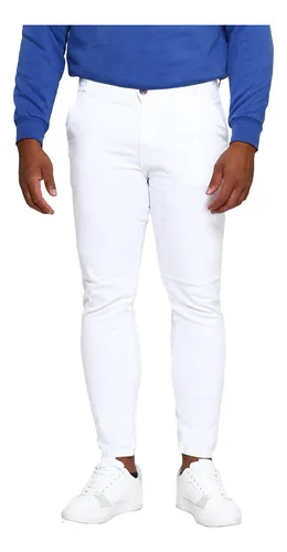 Pantalon blanco 2025 strech hombre