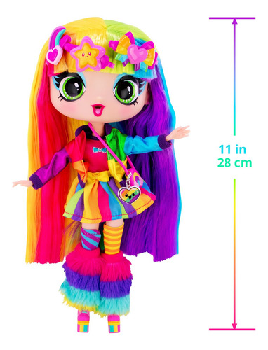 Muñeca De 28 Cm Pelo De Arcoíris Y Calcomanías Creativas