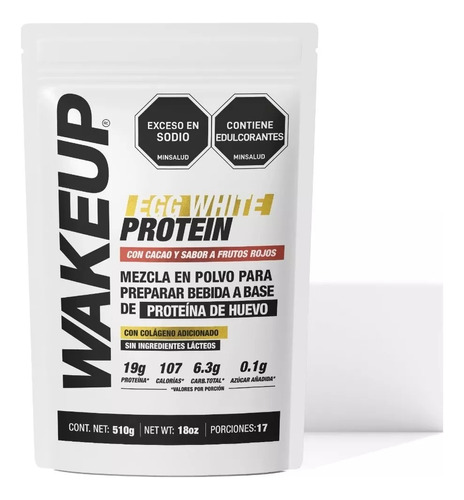 Proteina De Huevo Wakeup Egg White Protein Con Colágeno Adicionado 510g