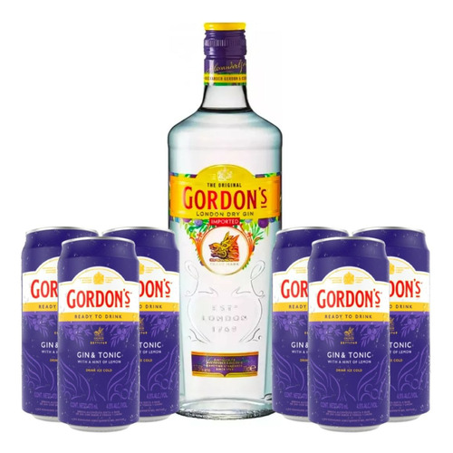 Gin Gordon's + Tonic Ready To Drink Pack X6 - Tienda Oficial