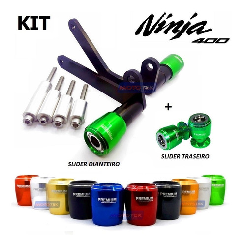 Kit Slider Protetores Premium Racing Kawasaki Ninja 400