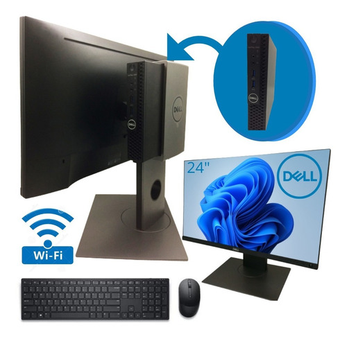 Imagem 1 de 7 de Pc Computador + Monitor + Base Dell Optiplex Core I3 8°ger 