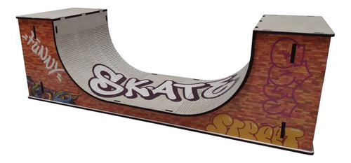 Rampa De Skate De Dedo Pista Grande Colorida E Rampa Pequena