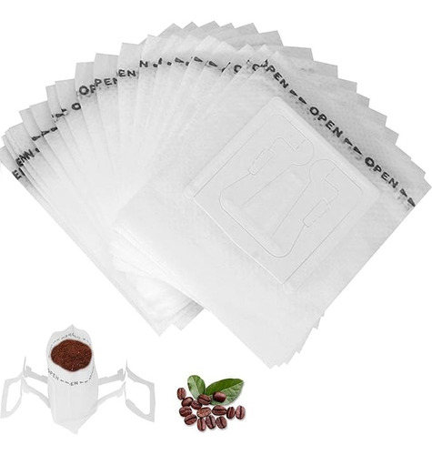50 Bolsas De Papel De Filtro De Café Portátil Para Colgar