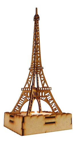 25 Torres Eiffel Mod. Dos Hojas París 40cm Con Base Y Vela