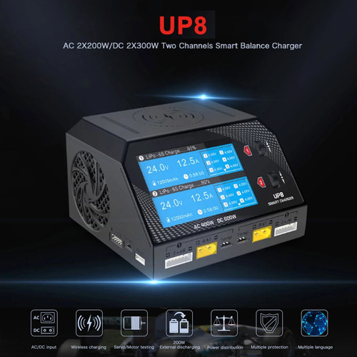 Bateria Preta Balance Up8 Ac 400w Dc 600w 2x16a De Canal Dup