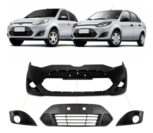 Paragolpe + Parrillas Ford Fiesta One 2010 2011 2012 2013