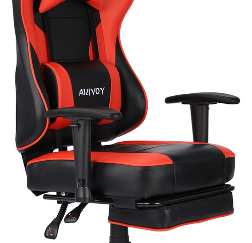 Imagen 6 de 8 de Silla Gamer Omega Para Oficina Reclinable + Cojines Rojo