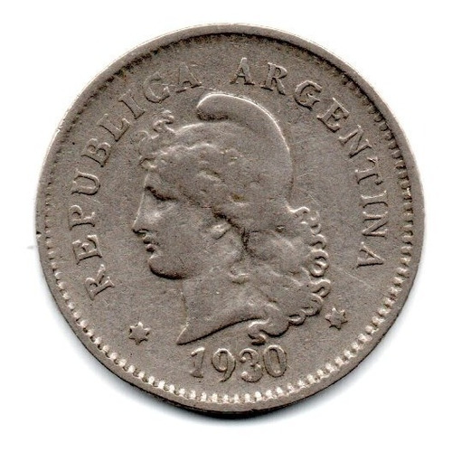 Moneda Argentina 10 Centavos 1930 Niquel