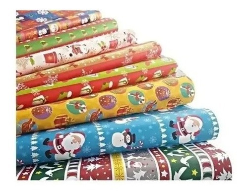 Papel De Regalo Navidad Pack +cintas Magicas+stikers Nombre