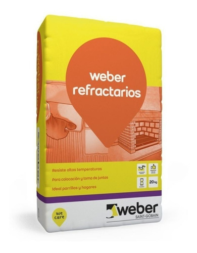 Pegamento Weber Tec Refractario X 20kg Parrillas Hogares