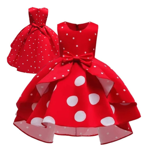 Vestido Princesa Con Lazos Para Niña Talla 2 -12 Años R-902