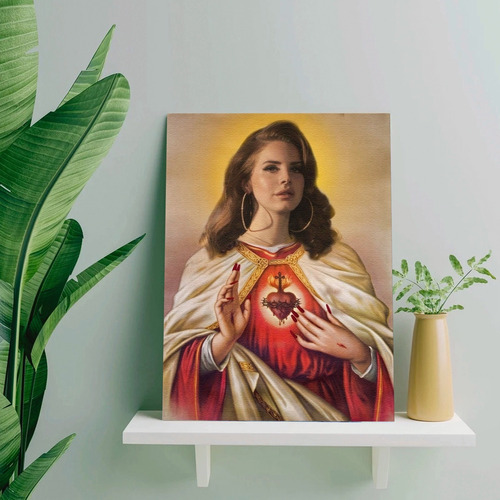 Cuadro Lana Del Rey Santa Virgen Canvas Grueso Colores Vivos