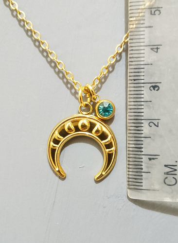 Collar Luna Invertida Simbolo Sagrado Magico Fases Luna