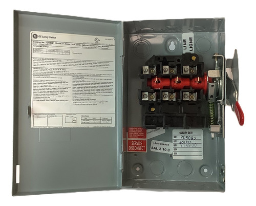 Interruptor De Seguridad Sin Fusibles 3p 220v Tgn3321 Ge