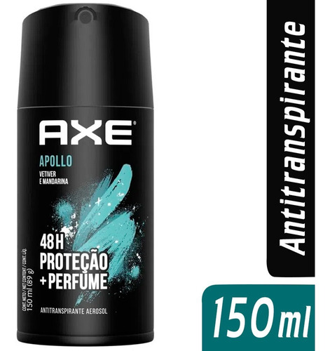 Desodorante Aerosol Axe Apollo Vetiver E Mandarina 150 Ml