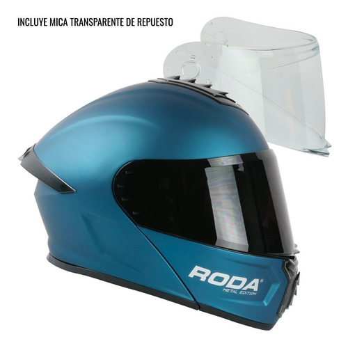 Imagen 2 de 10 de Casco Abatible Roda Moto Pilot Gafas Dot + Mica Regalo