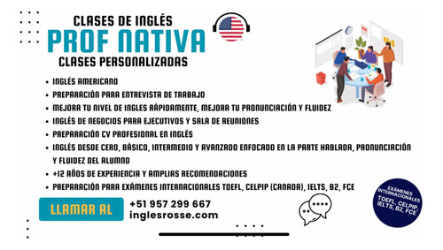 Clases De Inglés Profesora Nativa Toefl, Celpip, Ielts, B2