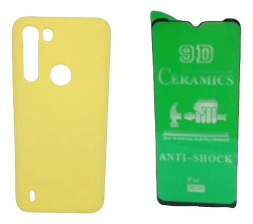 Silicone Case Para Motorola One Fusion Y Vidrio Ceramico