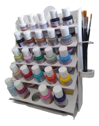 Organizador Para 30 Pinturas Acrilicas Y Pinceles 