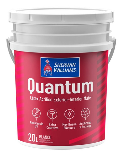 Latex Sherwin Premium 20 L Interior Exterior Quantum Blanco