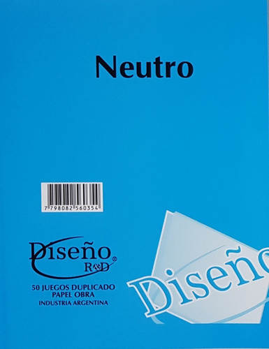10 Talonarios Diseño Neutro Grande Primera X 50 Duplicados