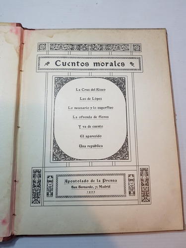 Imagen 2 de 10 de Antiguo Libro La Cruz Del Risco Cuentos Morales 1923 Ro 2024