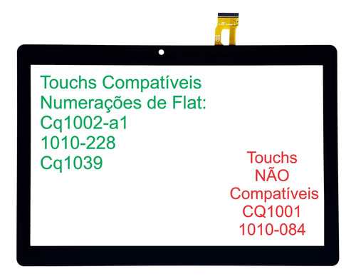 Tela Touch Vidro Compatível Tablet Multilaser M10 Cq1002-a1