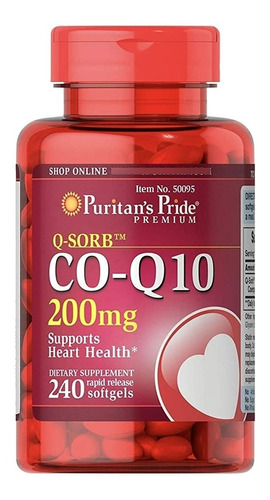 Coq10 200 Mg, Puritan's Pride, 240 Cápsulas Oferta 