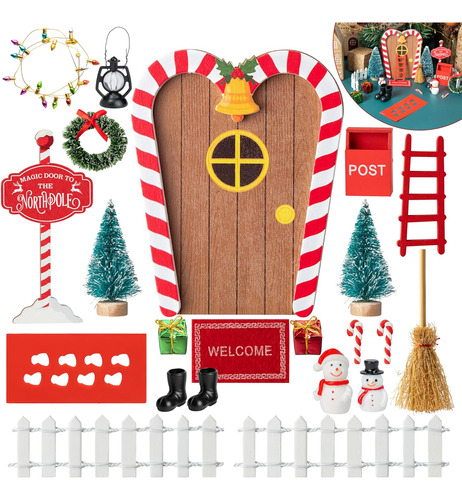 Puertas Mágicas De Navidad De Madera Accesorios De Had...